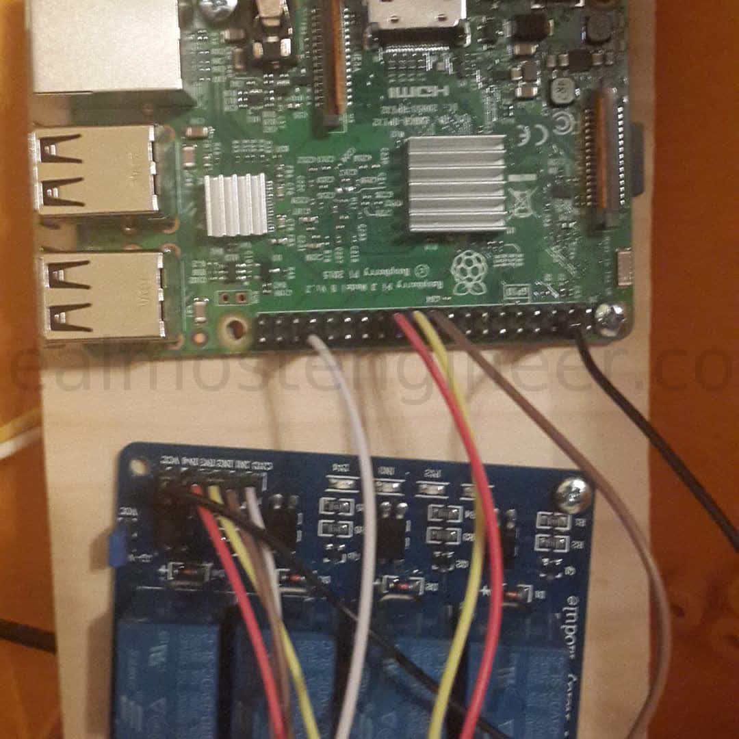 Image of connections on Raspberry Pi board