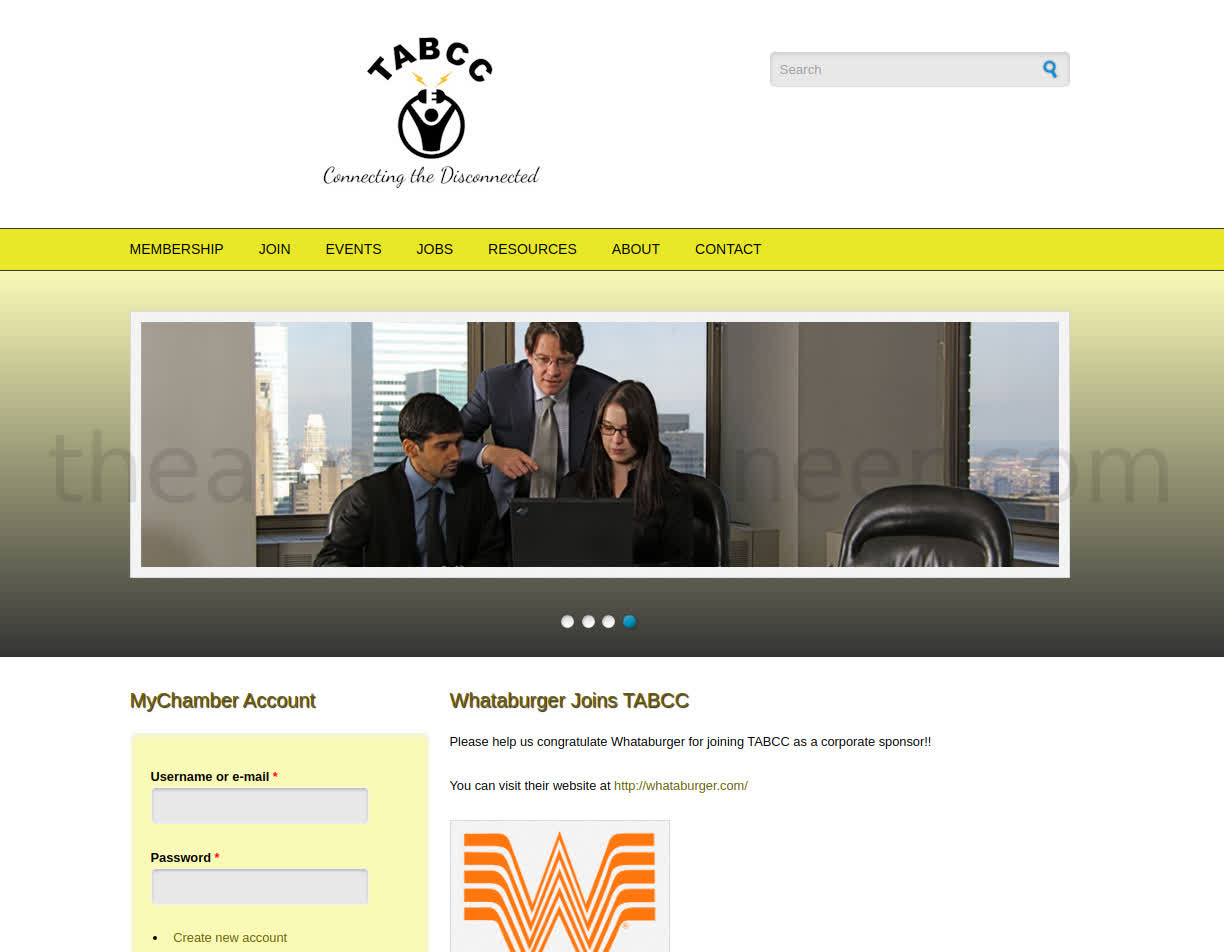 TABCC website screenshot